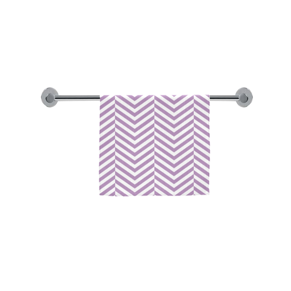 lilac purple and white classic chevron pattern Custom Towel 16"x28"