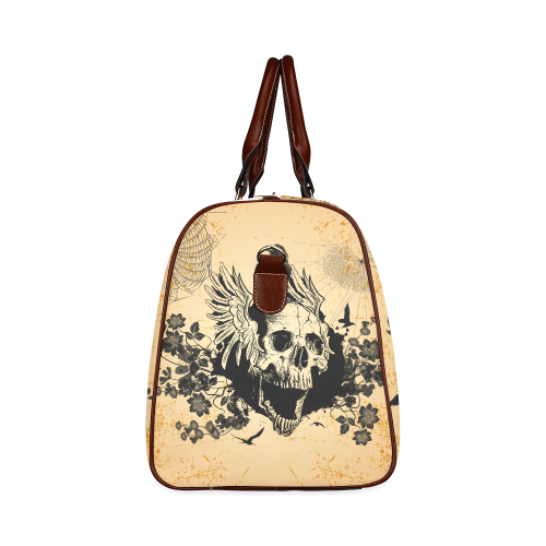 Awesome skull with crow Waterproof Travel Bag/Large (Model 1639)