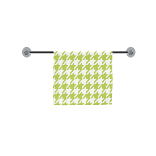 spring green and white houndstooth classic pattern Custom Towel 16"x28"