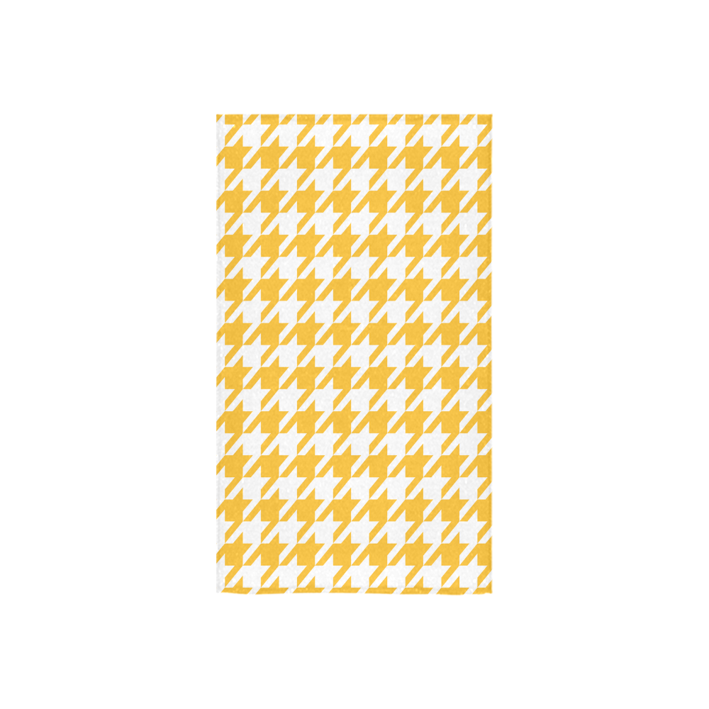 sunny yellow and white houndstooth classic pattern Custom Towel 16"x28"