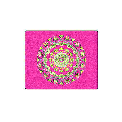 Green Lace Flowers, Leaves Mandala Design Rose Blanket 40"x50"