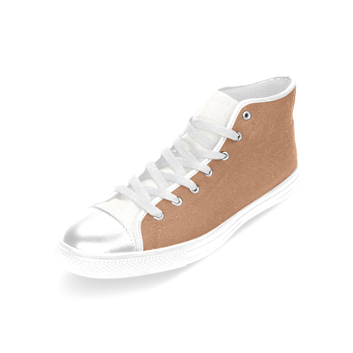 Adobe Color Accent Women's Classic High Top Canvas Shoes (Model 017)