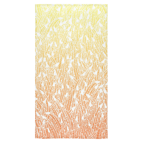 yellow orange ombre feather pattern white Bath Towel 30"x56"