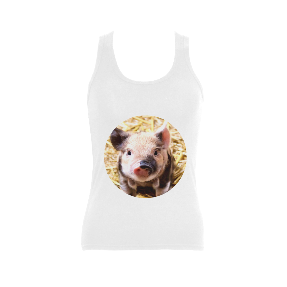 Adorable Baby - Piglet Women's Shoulder-Free Tank Top (Model T35)