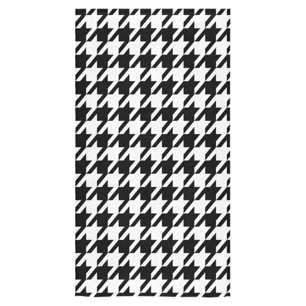 black and white houndstooth classic pattern Bath Towel 30"x56"