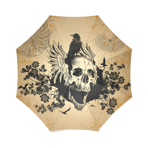 Awesome skull with crow Foldable Umbrella (Model U01)