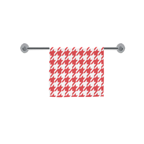 red and white houndstooth classic pattern Custom Towel 16"x28"