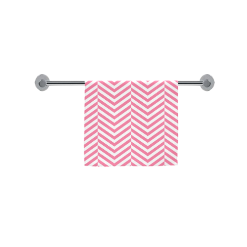pink and white classic chevron pattern Custom Towel 16"x28"