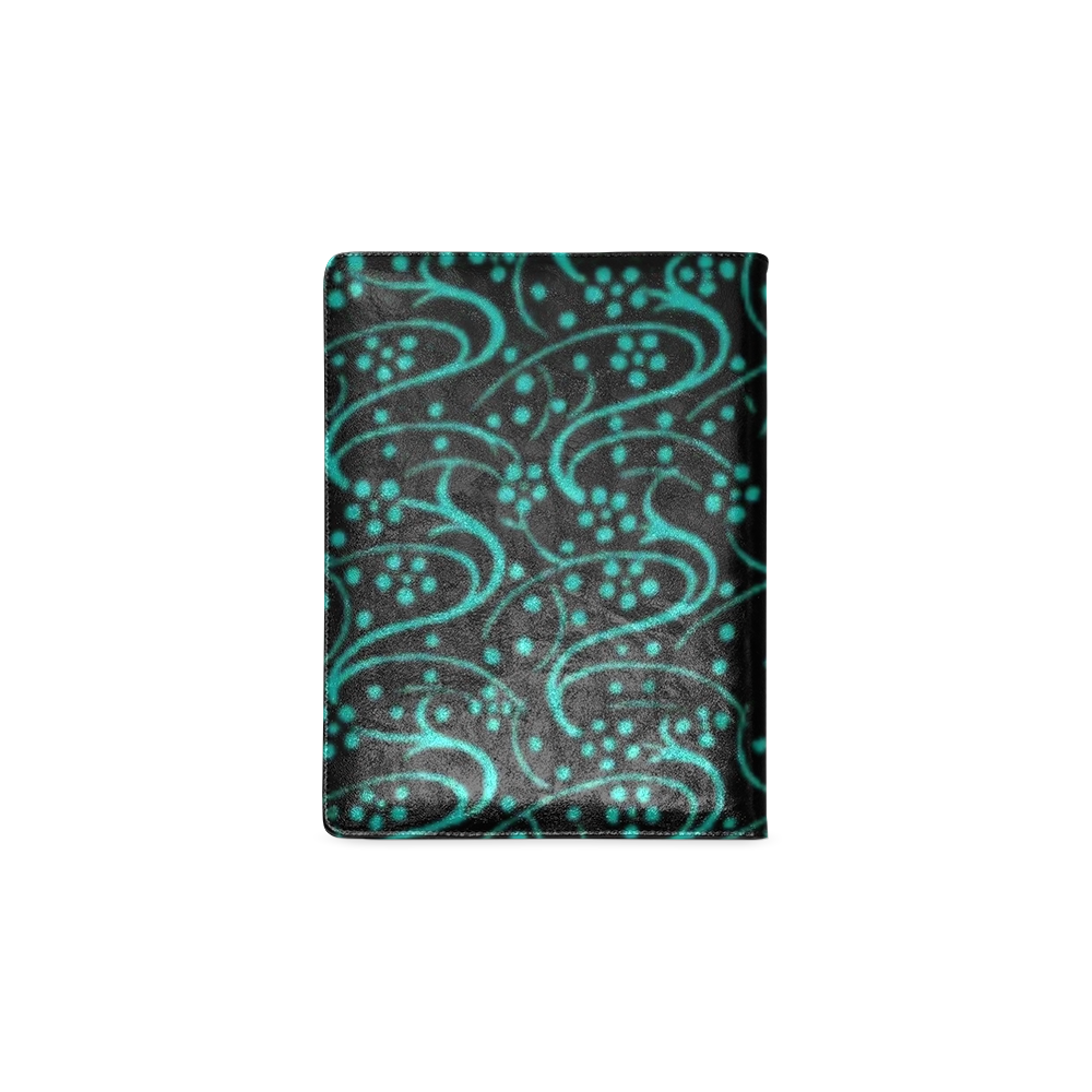 Vintage Swirl Floral Teal Turquoise Black Custom NoteBook B5