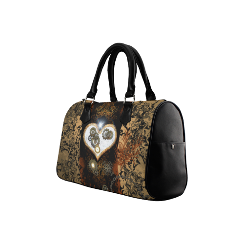 Steampunk, wonderful heart, clocks and gears Boston Handbag (Model 1621)