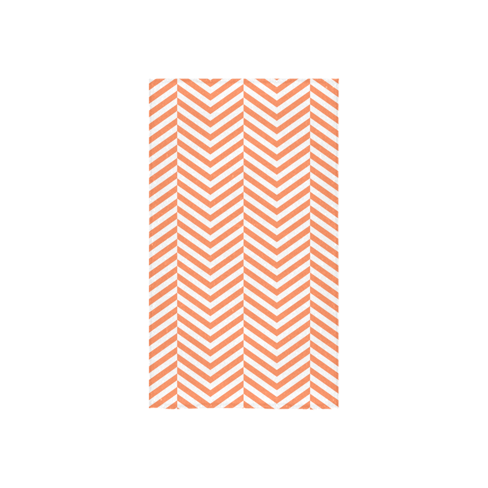 orange and white classic chevron pattern Custom Towel 16"x28"