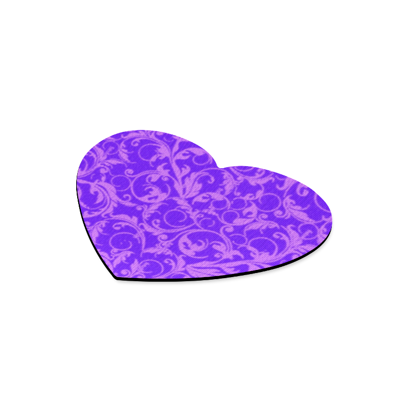 Vintage Swirls Amethyst Ultraviolet Purple Heart-shaped Mousepad