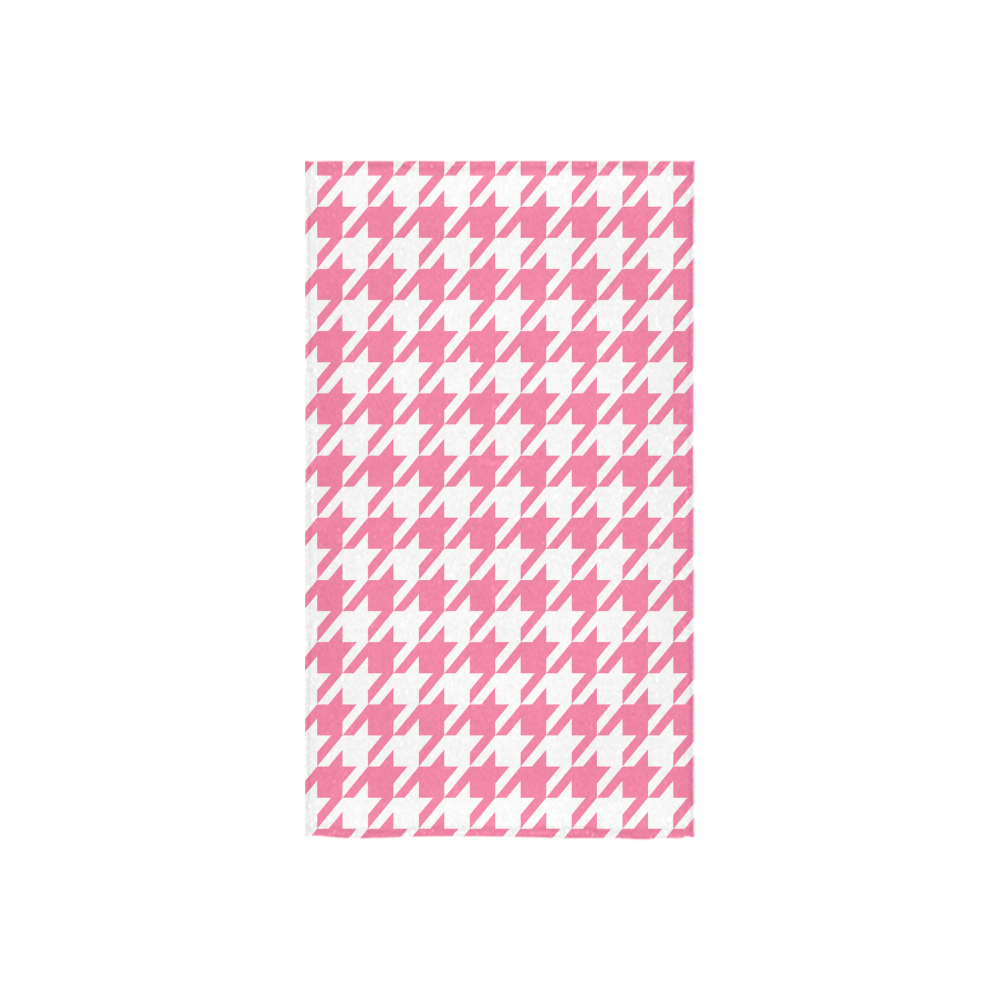 pink and white houndstooth classic pattern Custom Towel 16"x28"