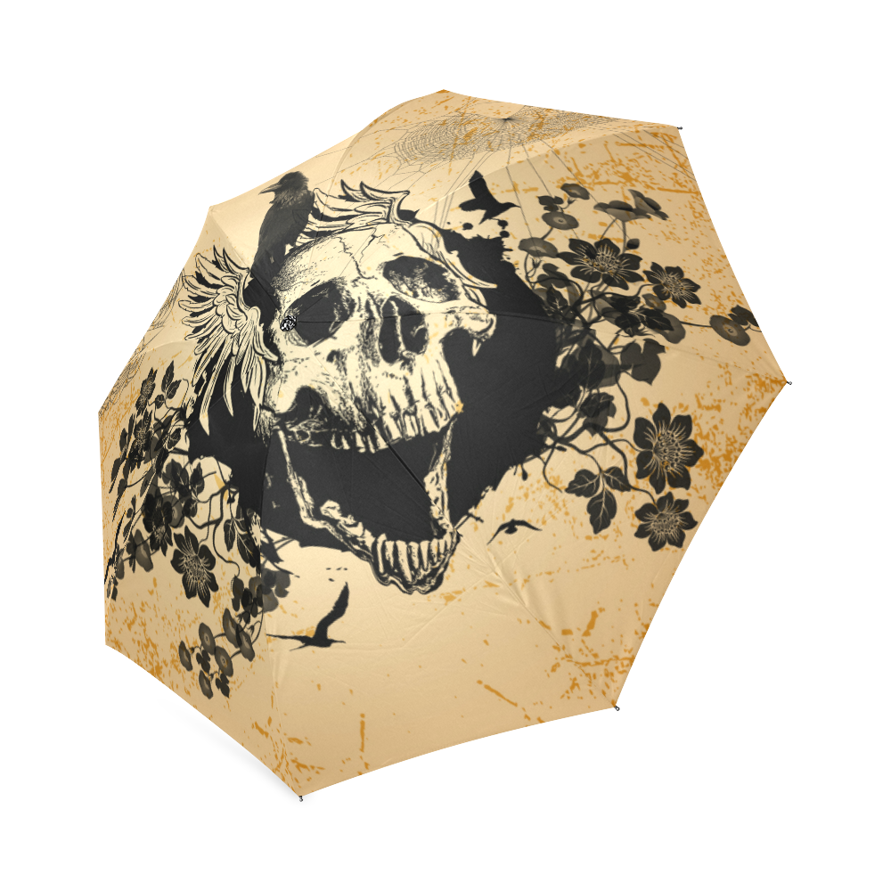 Awesome skull with crow Foldable Umbrella (Model U01)