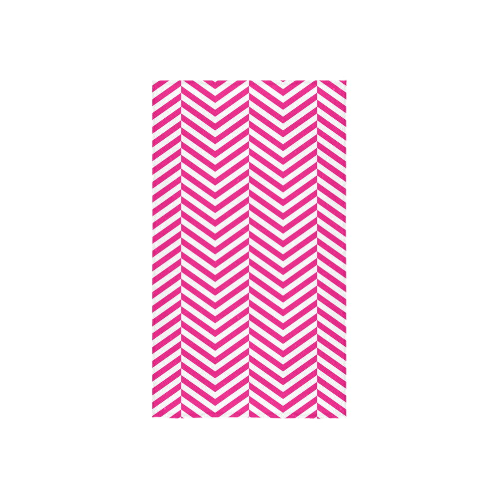 hot pink and white classic chevron pattern Custom Towel 16"x28"