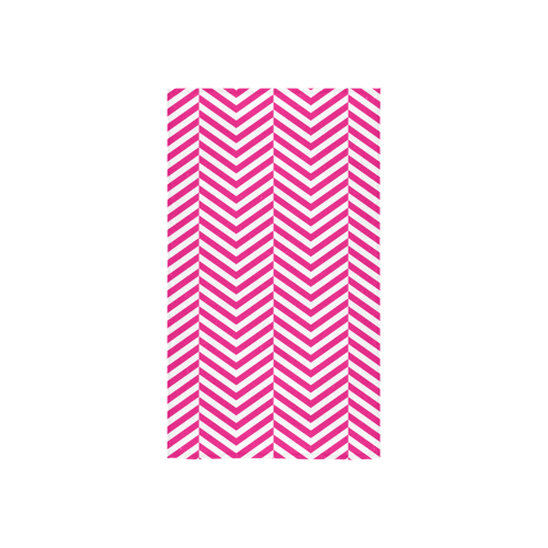 hot pink and white classic chevron pattern Custom Towel 16"x28"