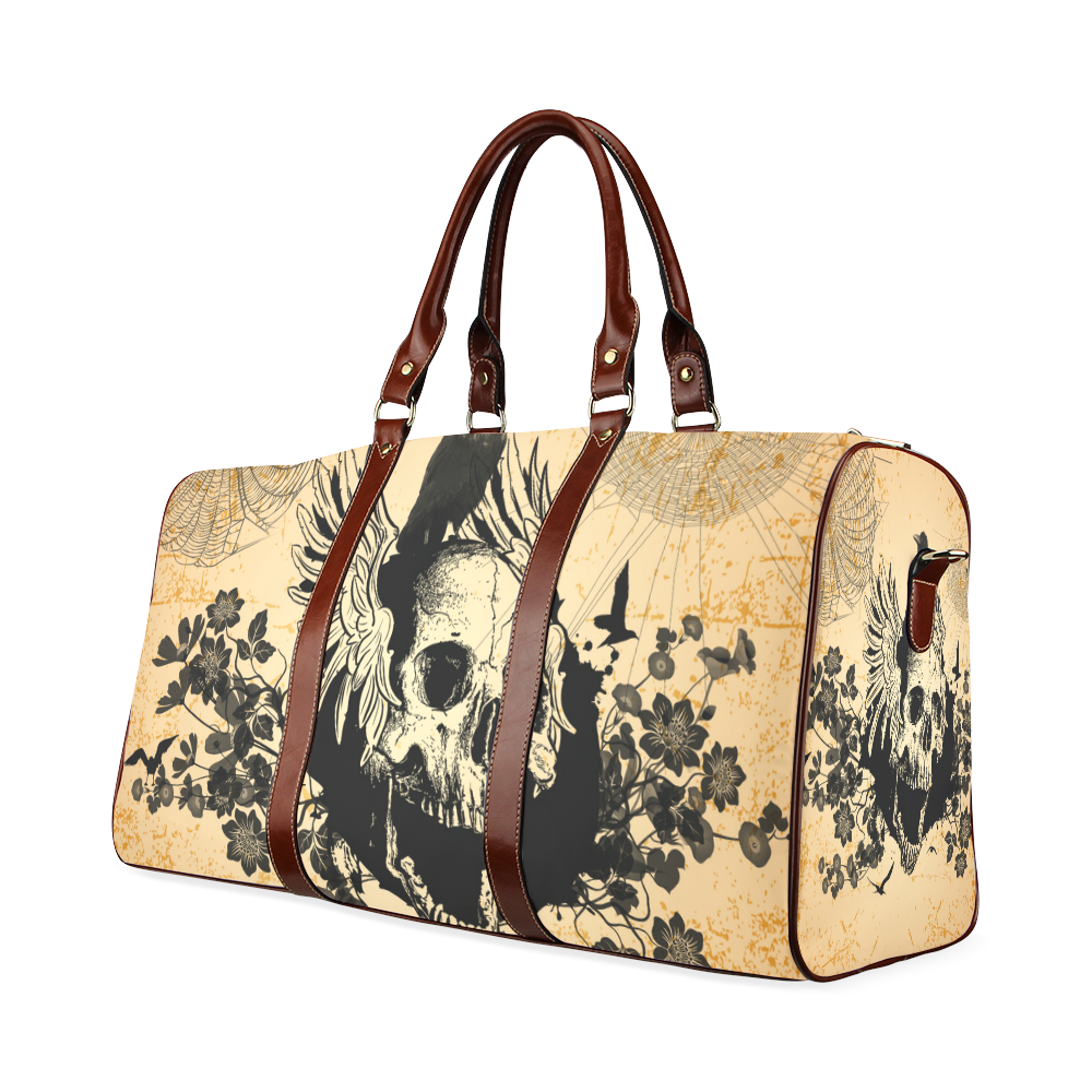 Awesome skull with crow Waterproof Travel Bag/Large (Model 1639)