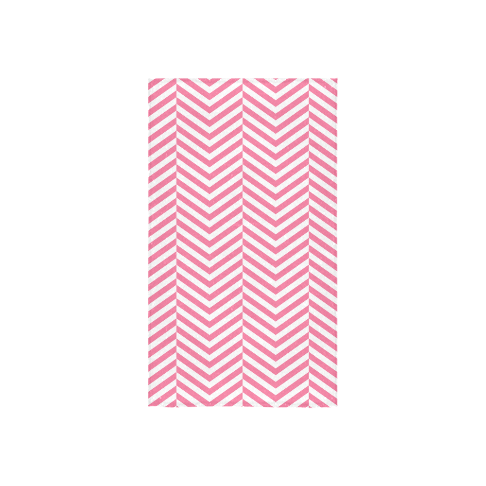 pink and white classic chevron pattern Custom Towel 16"x28"