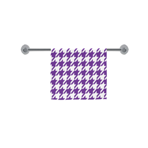 royal purple and white houndstooth classic pattern Custom Towel 16"x28"