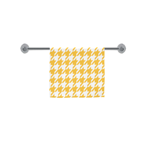 sunny yellow and white houndstooth classic pattern Custom Towel 16"x28"