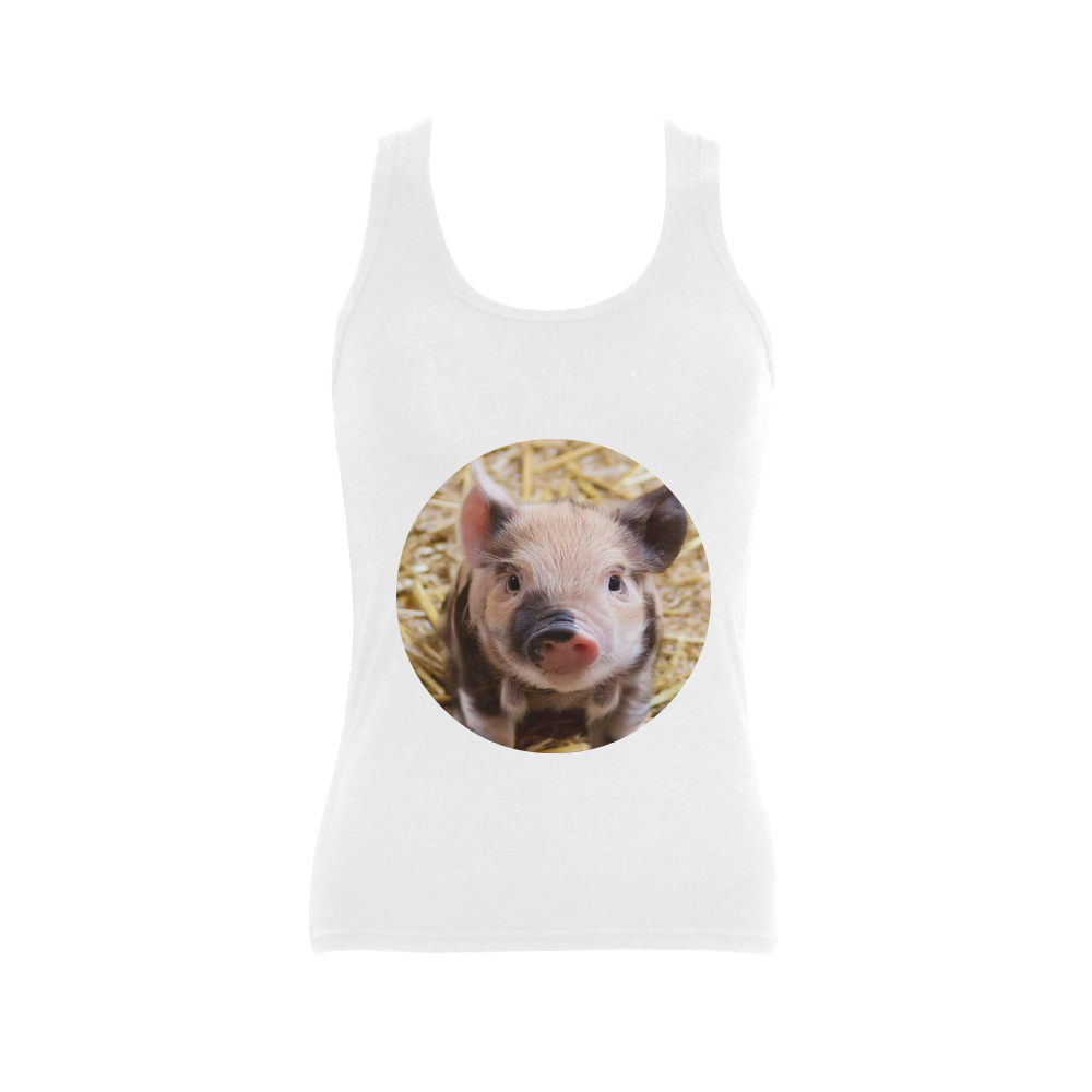Adorable Baby - Piglet Women's Shoulder-Free Tank Top (Model T35)