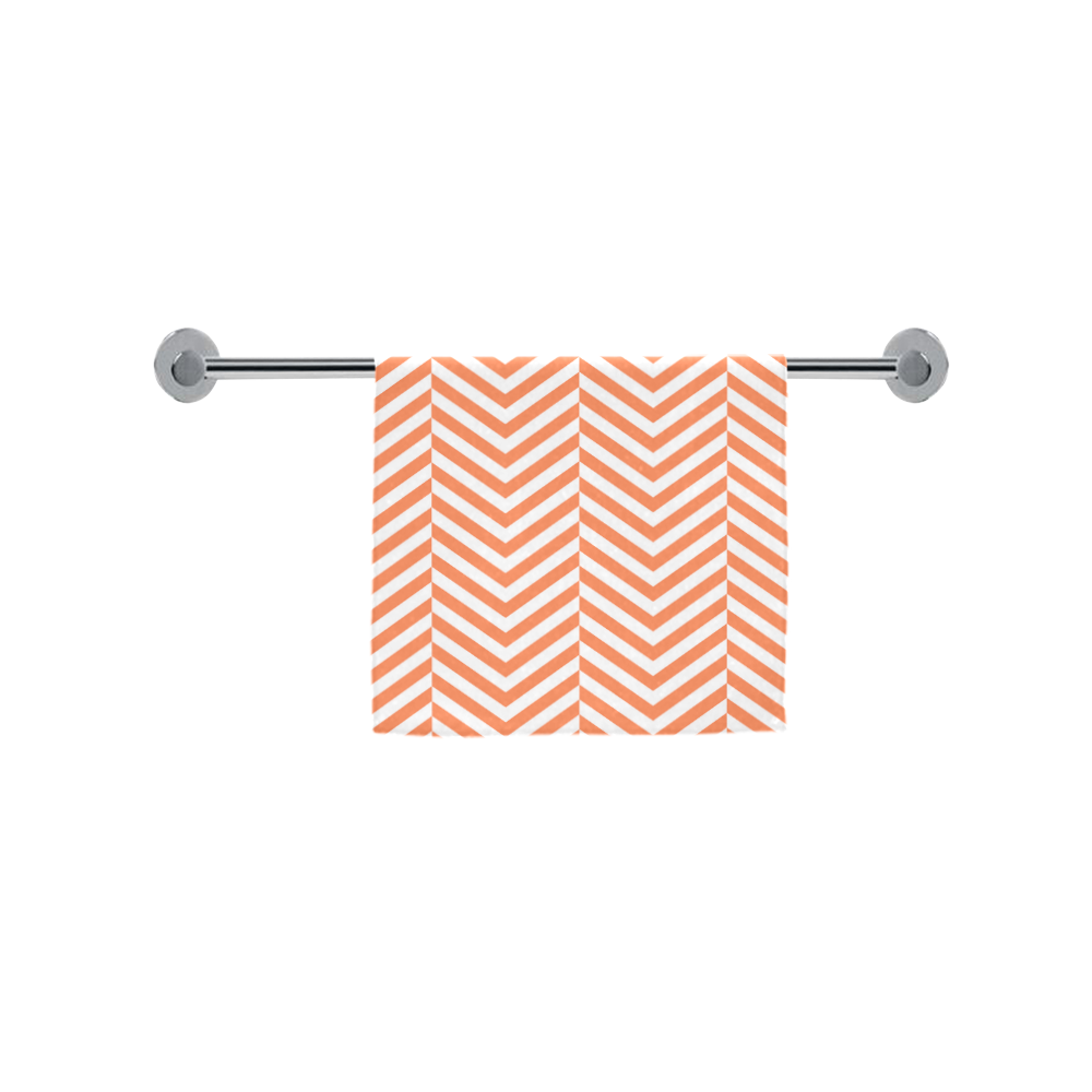 orange and white classic chevron pattern Custom Towel 16"x28"