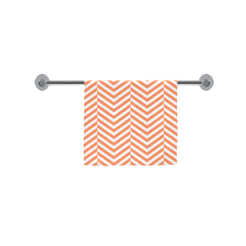 orange and white classic chevron pattern Custom Towel 16"x28"