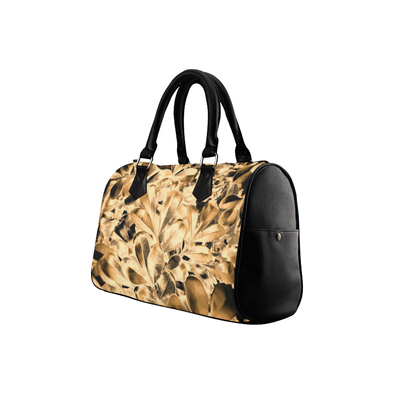 Foliage #2 Gold - Jera Nour Boston Handbag (Model 1621)