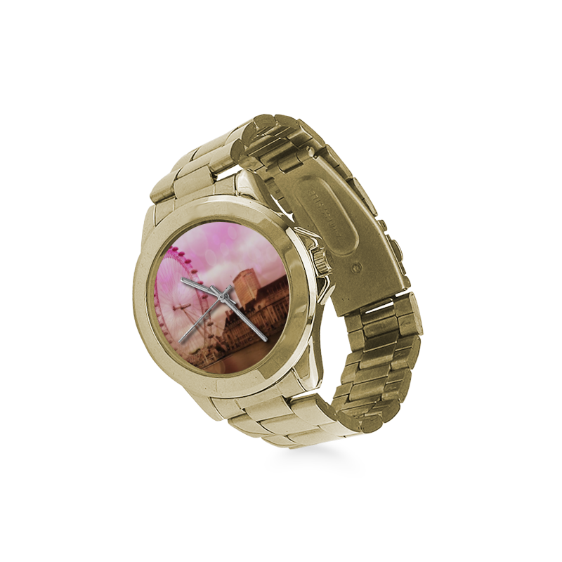 Travel-London, pink Custom Gilt Watch(Model 101)
