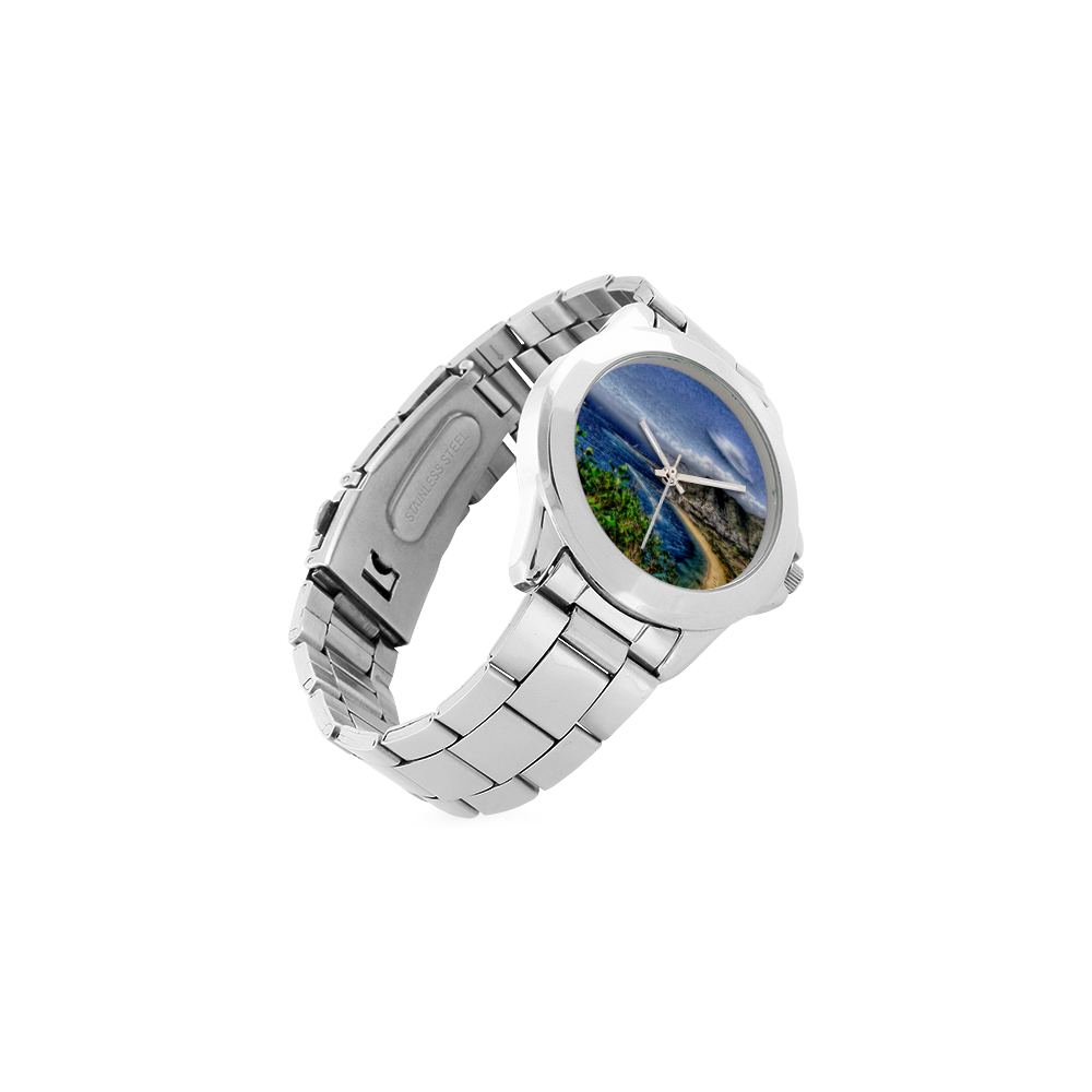 Travel-painted Tenerife Unisex Stainless Steel Watch(Model 103)