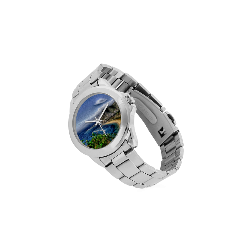 Travel-painted Tenerife Unisex Stainless Steel Watch(Model 103)