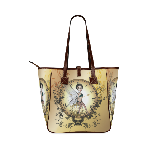 Steampunk, cute fairy on a clock Classic Tote Bag (Model 1644)