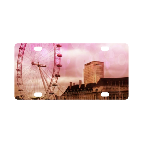 Travel-London, pink Classic License Plate