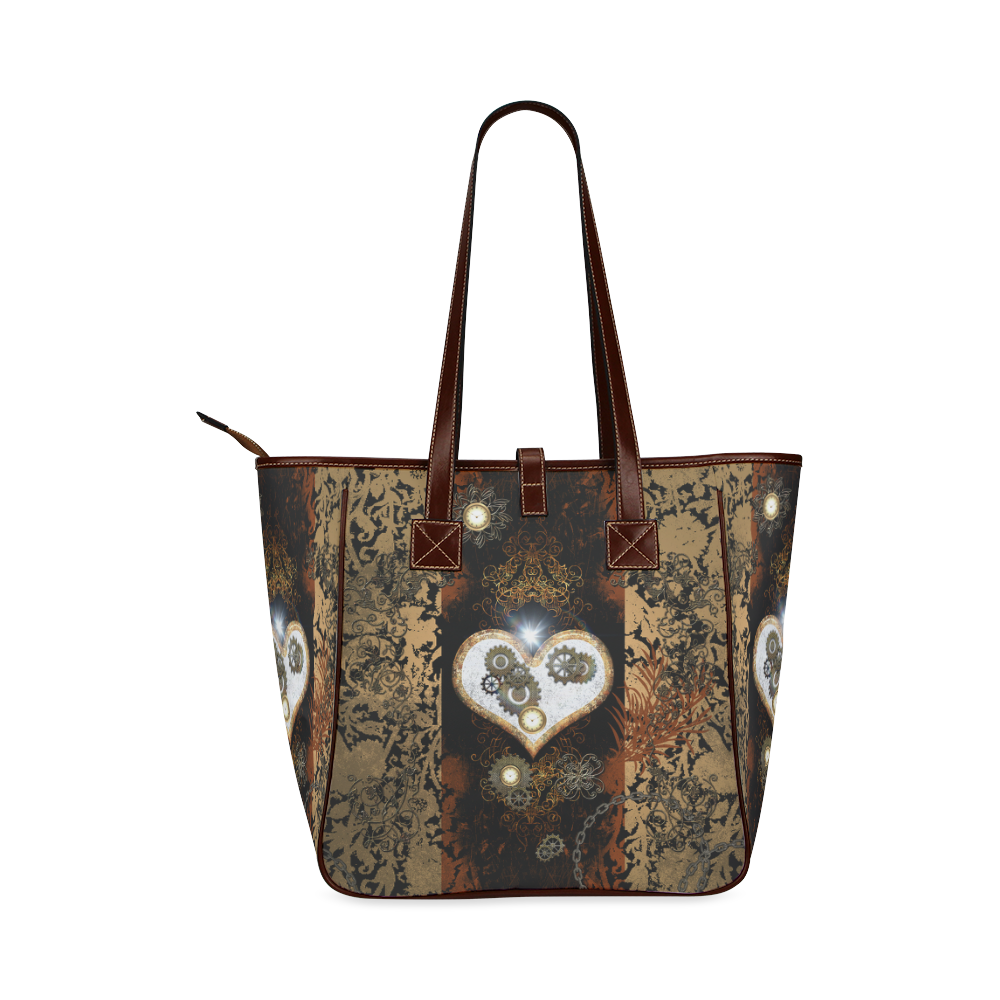 Steampunk, wonderful heart, clocks and gears Classic Tote Bag (Model 1644)