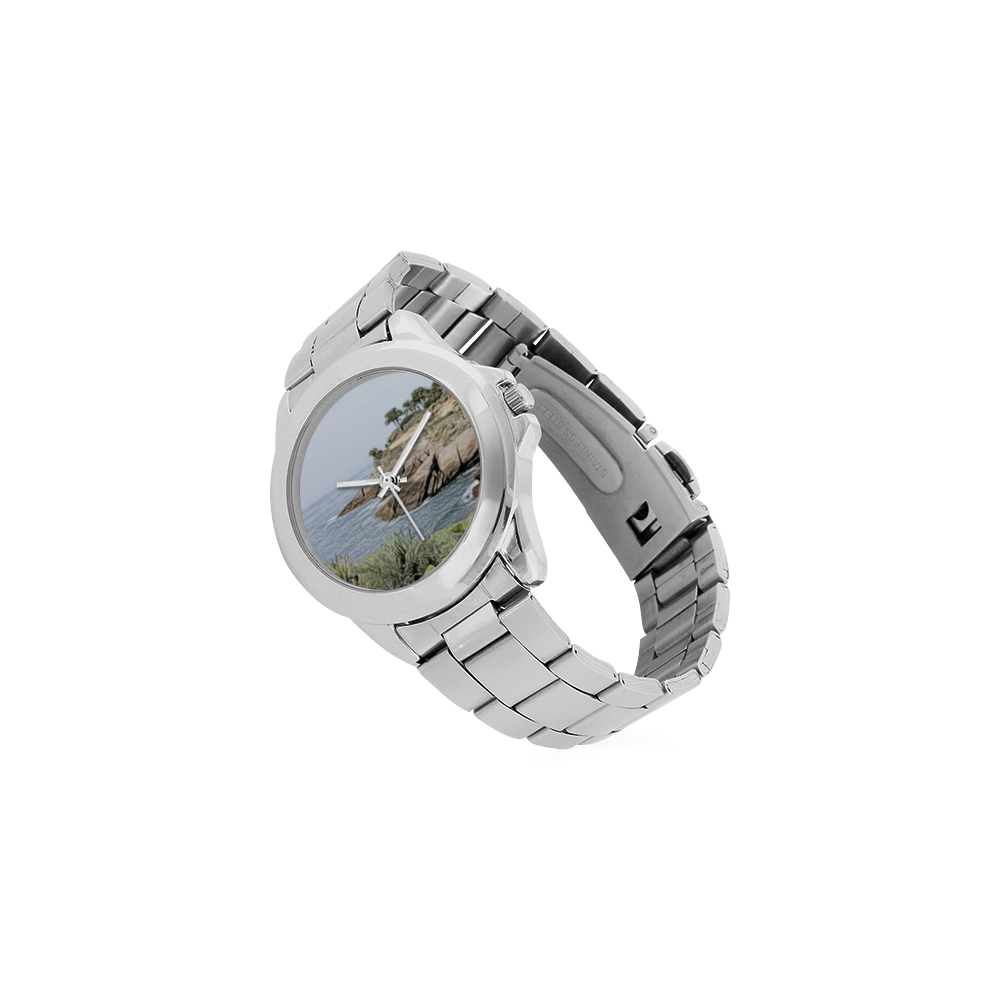 Travel Tenerife, painted Unisex Stainless Steel Watch(Model 103)