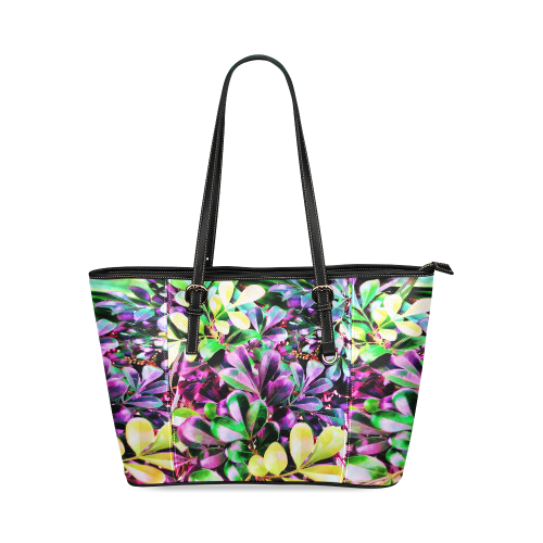 Foliage #3 Jera Nour Leather Tote Bag/Small (Model 1640)