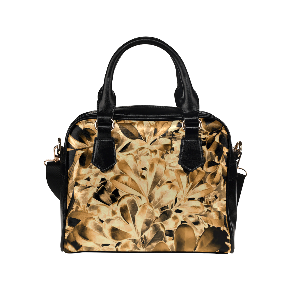 Foliage #2 Gold - Jera Nour Shoulder Handbag (Model 1634)