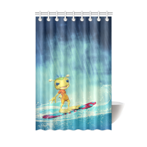 Surfing Alien Shower Curtain 48"x72"