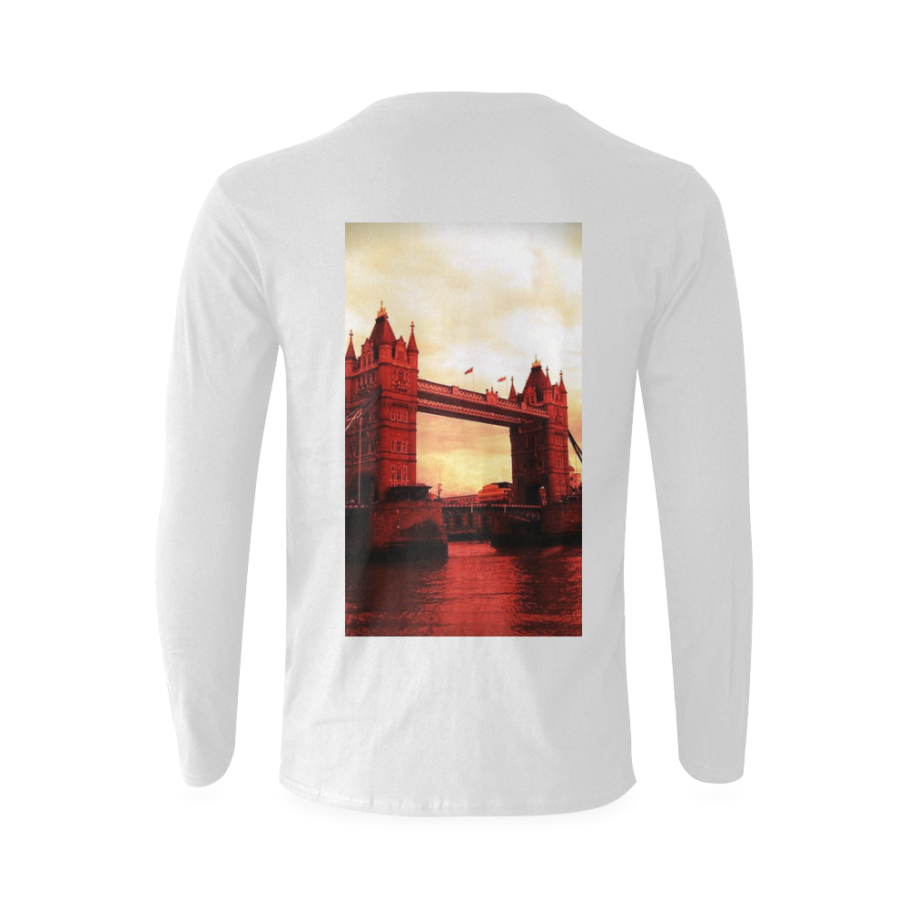 Travel-London Tower Bridge Sunny Men's T-shirt (long-sleeve) (Model T08)