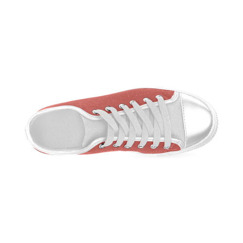 Aurora Red Color Accent Women's Classic Canvas Shoes (Model 018)