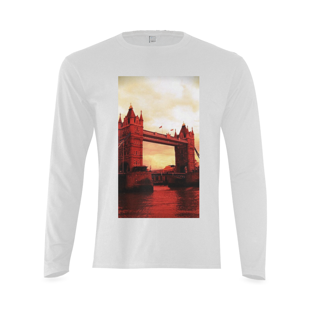 Travel-London Tower Bridge Sunny Men's T-shirt (long-sleeve) (Model T08)