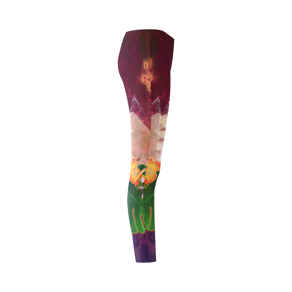 Glowing flowers Cassandra Women's Leggings (Model L01)