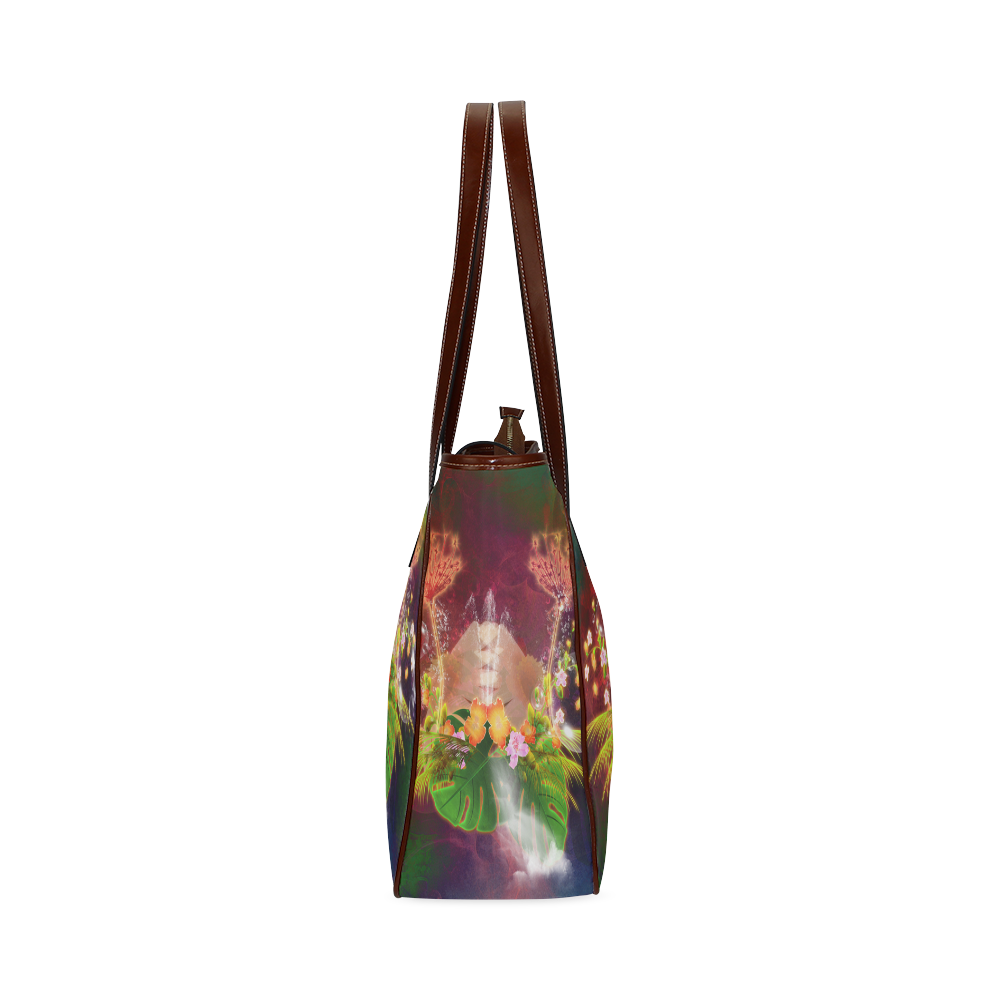 Glowing flowers with bubbles Classic Tote Bag (Model 1644)