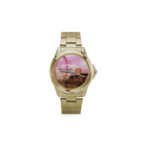 Travel-London, pink Custom Gilt Watch(Model 101)
