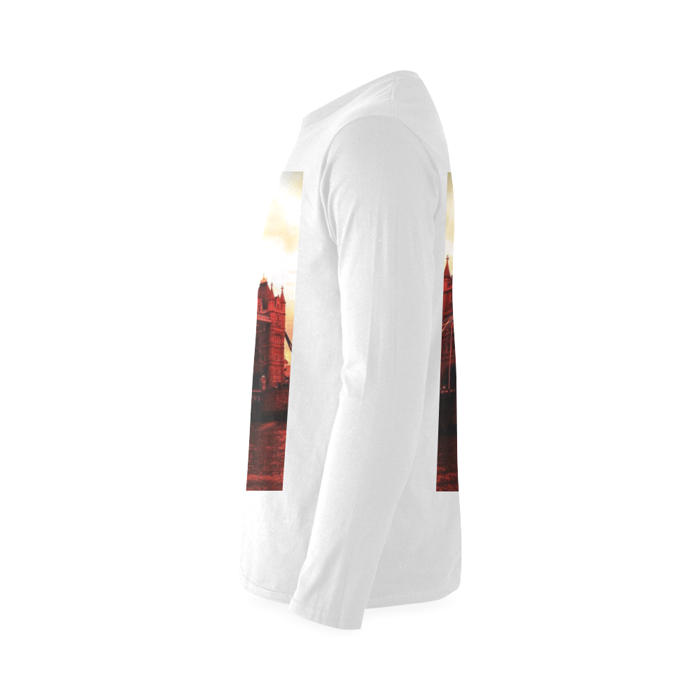 Travel-London Tower Bridge Sunny Men's T-shirt (long-sleeve) (Model T08)