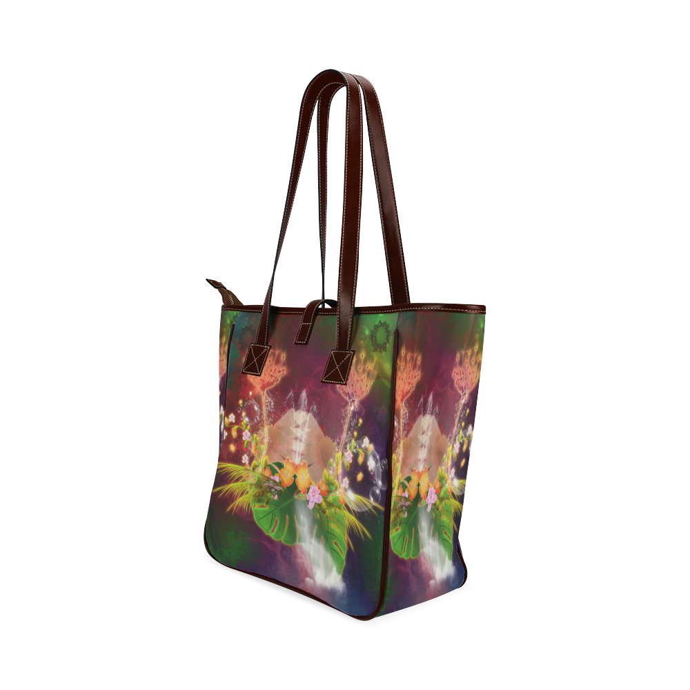 Glowing flowers with bubbles Classic Tote Bag (Model 1644)