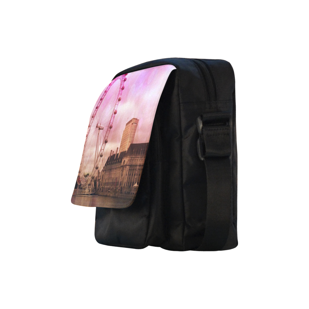 Travel-London, pink Crossbody Nylon Bags (Model 1633)