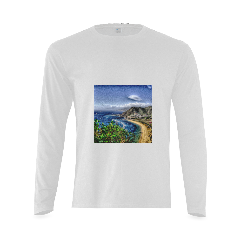 Travel-painted Tenerife Sunny Men's T-shirt (long-sleeve) (Model T08)