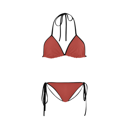 Aurora Red Color Accent Custom Bikini Swimsuit