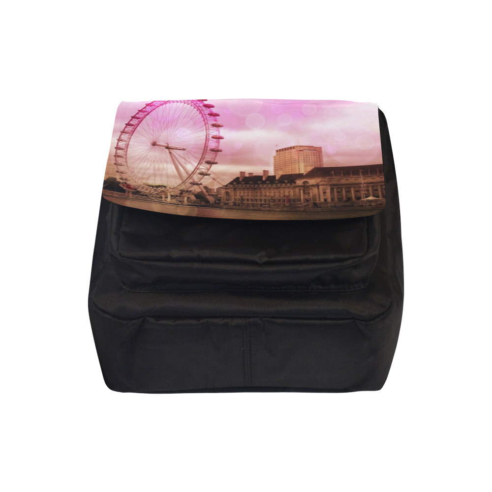 Travel-London, pink Crossbody Nylon Bags (Model 1633)